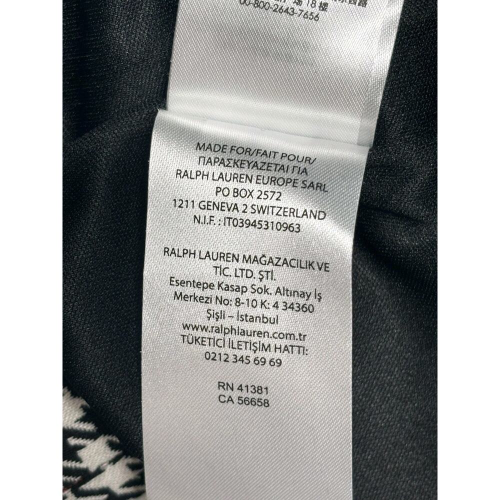 Lauren Ralph Lauren Shift Dress Womens Size 6 Black White & Red Houndstooth - Picture 5 of 9